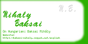 mihaly baksai business card